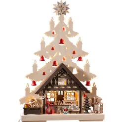 Schwibbögen "Tanne Mit Geschenkeladen", 230V Mit Usb A-Anschluss