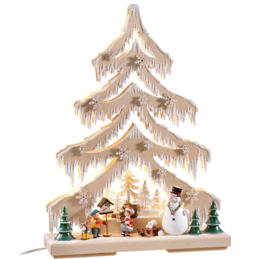 Schwibbögen "Tanne Winterwald", 230V Mit Usb A-Anschluss