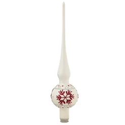 Spitze Weis Mit Roten Flocken
