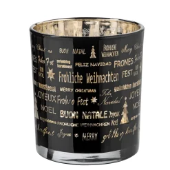 Teelichtglas "Frohliche Weihnachten", 10Cm