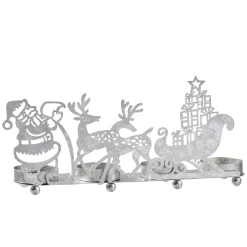 Teelichthalter "Rentierschlitten", Silber