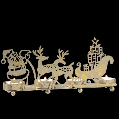 Teelichthalter "Rentierschlitten", Gold