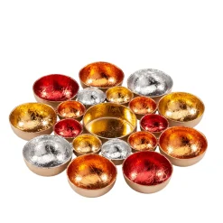Teelichthalter Rotgold, Rund