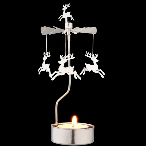Teelicht-Karussell "Rentiere", Silber