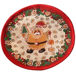 Tischdecke "Lebkuchenzeit Mit Weihnachtsmann" R 32 Cm