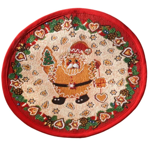 Tischdecke "Lebkuchenzeit Mit Weihnachtsmann" R 32 Cm