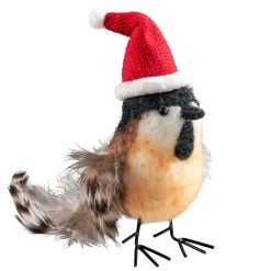 Vogel Mit Nikolausmutze Aus Filz