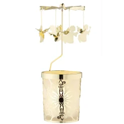 Windlicht-Karussell "Engelchen", Gold